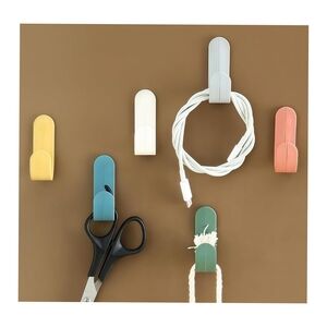Multi-Purpose No-Nail No-Drill J-Shaped Hooks Wall-Mounted 6 Pcs